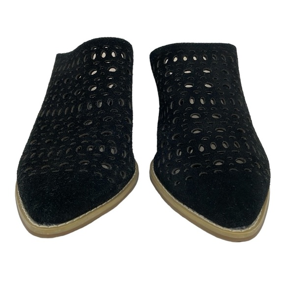 Seychelles Mule Women's 9.5 Black Cut Out Heels Shoes Pointed Toe - Picture 3 of 13